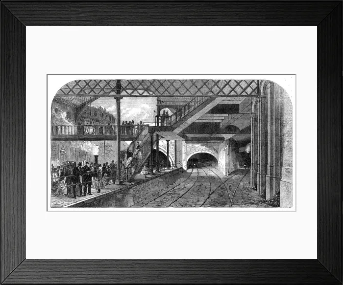 Framed Print : junction of the Midland, Great Northern, and Metropolitan Railways at King's-Cross, 1868. Creator: Unknown Framed Print : junction of the Midland, Great Northern, and Metropolitan Railways at King's-Cross, 1868. Creator: Unknown