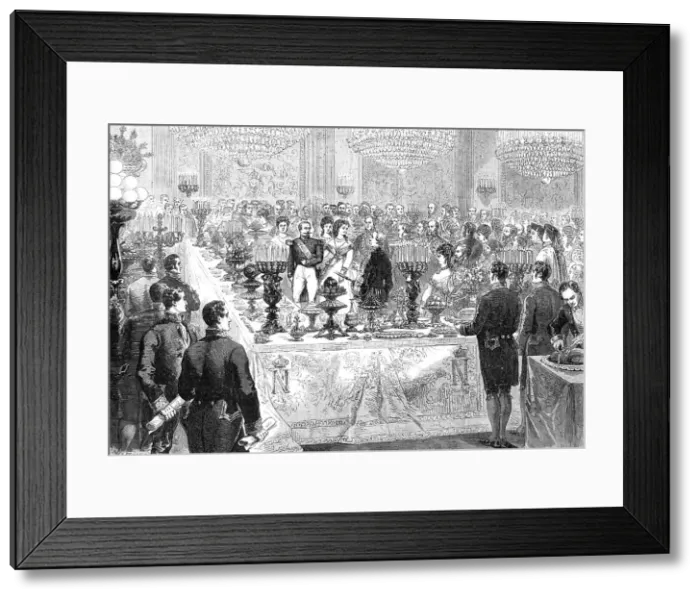 Framed Print : Ball Supper in the Galerie de Diane, at the Tuileries, 1869. Creator: Unknown Framed Print : Ball Supper in the Galerie de Diane, at the Tuileries, 1869. Creator: Unknown