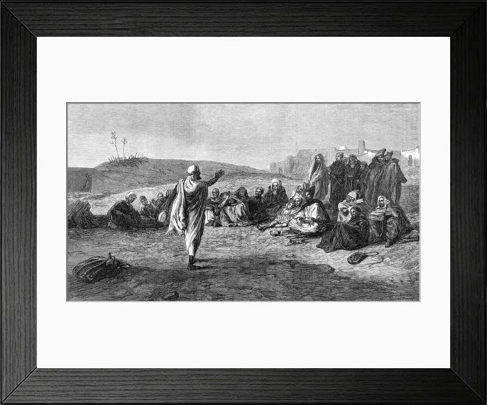 Framed Print : The Arab Storyteller, by J. E. Hodgson, in the Exhibition of the Royal Academy, 1869. Creator: Horace Harral