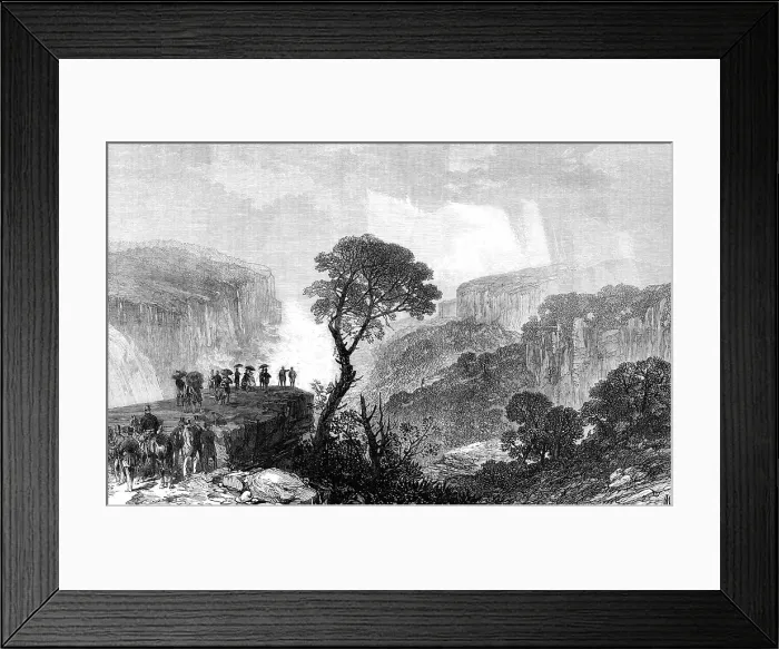 Framed Print : the Duke of Edinburgh at the Weatherboard Waterfalls...Blue Mountains, New South Wales, 1868. Creator: Unknown Framed Print : the Duke of Edinburgh at the Weatherboard Waterfalls...Blue Mountains, New South Wales, 1868. Creator: Unknown