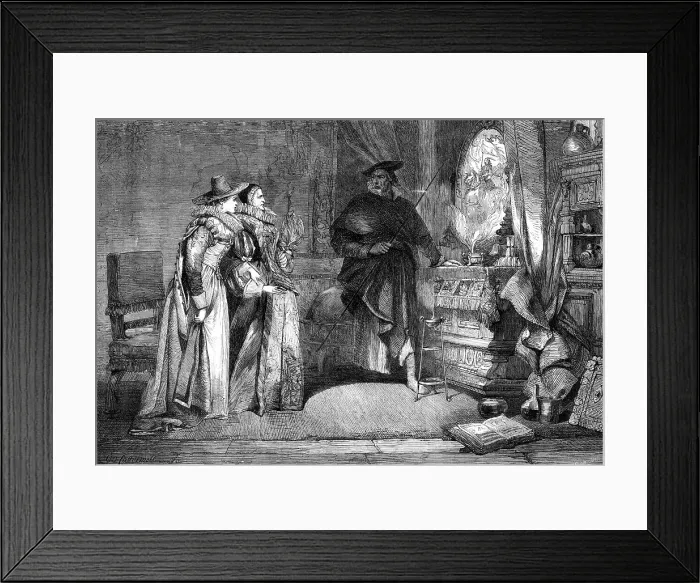 Framed Print : The Magic Mirror, by C. Cattermole, exhibition of the Institute of Painters in Water-Colours, 1868 Creator: W Thomas Framed Print : The Magic Mirror, by C. Cattermole, exhibition of the Institute of Painters in Water-Colours, 1868 Creator: W Thomas