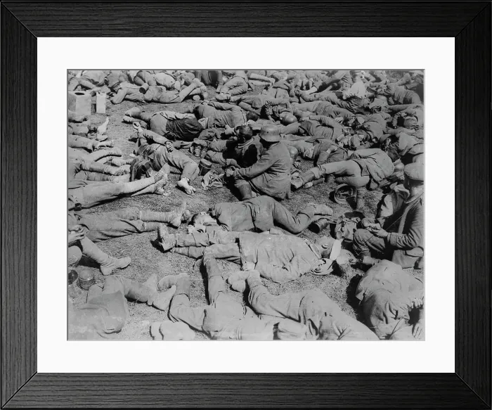 Framed Print : German prisoners resting, between c1915 and c1920. Creator: Bain News Service Framed Print : German prisoners resting, between c1915 and c1920. Creator: Bain News Service