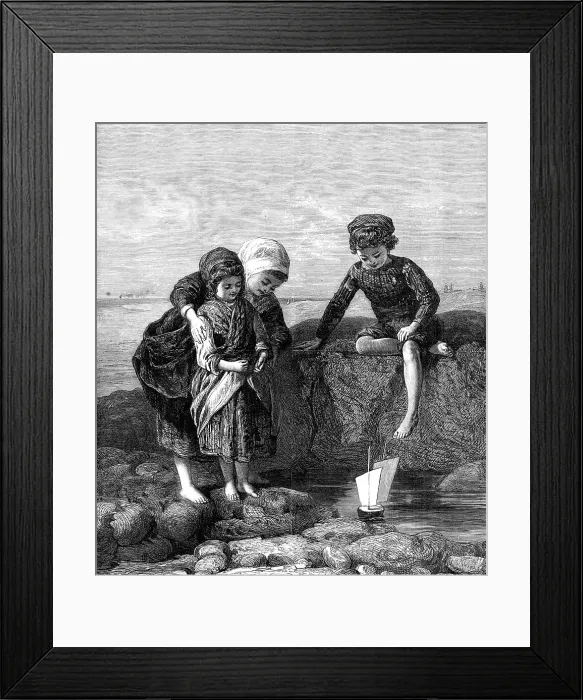 Framed Print : The Mariner's Children, by Lawrence Duncan, exhibition... Dudley Gallery, 1868. Creator: Unknown Framed Print : The Mariner's Children, by Lawrence Duncan, exhibition... Dudley Gallery, 1868. Creator: Unknown