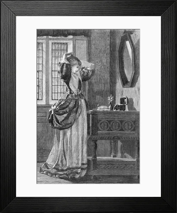 Framed Print : A drawing by A. C. Luxmore...Exhibition of Water-Colour Drawings at the Dudley Gallery, 1869. Creator: W Thomas Framed Print : A drawing by A. C. Luxmore...Exhibition of Water-Colour Drawings at the Dudley Gallery, 1869. Creator: W Thomas