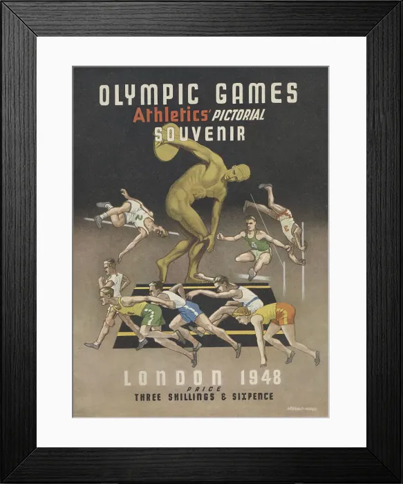 Framed Print : Olympic Games - Athletics Pictorial Souvenir - London 1948 - front cover, 1948. Creator: Unknown Framed Print : Olympic Games - Athletics Pictorial Souvenir - London 1948 - front cover, 1948. Creator: Unknown