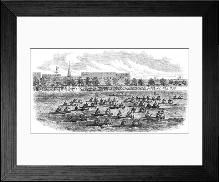 Framed Print : Catamaran race at Madras, 1868. Creator: Unknown Framed Print : Catamaran race at Madras, 1868. Creator: Unknown