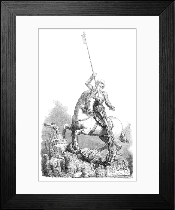 Framed Print : Art Collections in the South Kensington Museum: St. George slaying the Dragon, from...Prague, 1869. Creator: Unknown Framed Print : Art Collections in the South Kensington Museum: St. George slaying the Dragon, from...Prague, 1869. Creator: Unknown