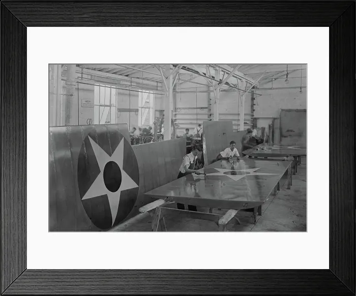 Framed Print : Assembling wings, 1917. Creator: Bain News Service Framed Print : Assembling wings, 1917. Creator: Bain News Service