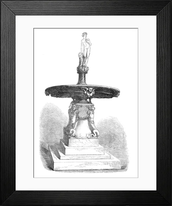 Framed Print : Art Collections in the South Kensington Museum: fountain with statuette of Bacchus, 1869. Creator: Unknown Framed Print : Art Collections in the South Kensington Museum: fountain with statuette of Bacchus, 1869. Creator: Unknown