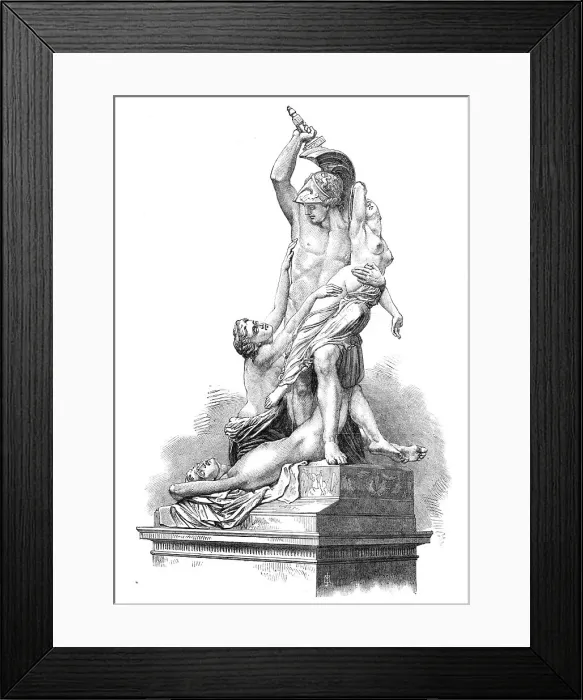 Framed Print : The Rape Of Polyxena, by Professor Pio Fedi, in the Loggia at Florence, 1868. Creator: Unknown Framed Print : The Rape Of Polyxena, by Professor Pio Fedi, in the Loggia at Florence, 1868. Creator: Unknown