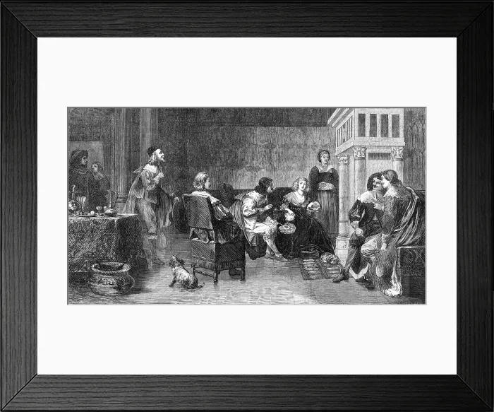 Framed Print : The Rich Widow, by D. W. Wynfield, in the Exhibition of the Royal Academy, 1869. Creator: H. Harrall Framed Print : The Rich Widow, by D. W. Wynfield, in the Exhibition of the Royal Academy, 1869. Creator: H. Harrall