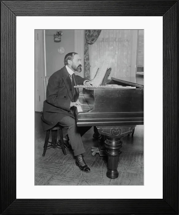 Framed Print : Georges Barrere [at piano], between c1915 and c1920. Creator: Bain News Service