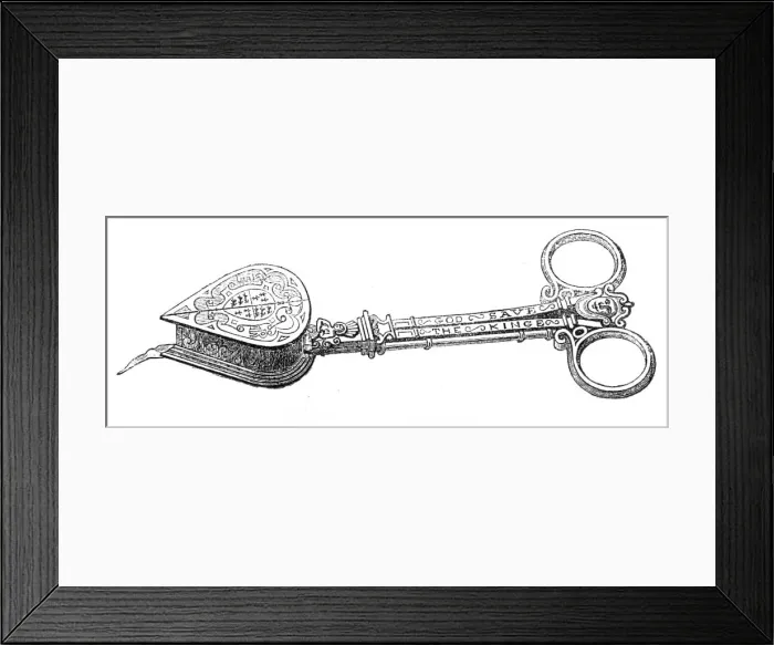 Framed Print : Art Collections in the South Kensington Museum: silver-gilt snuffers, 1869. Creator: Unknown Framed Print : Art Collections in the South Kensington Museum: silver-gilt snuffers, 1869. Creator: Unknown