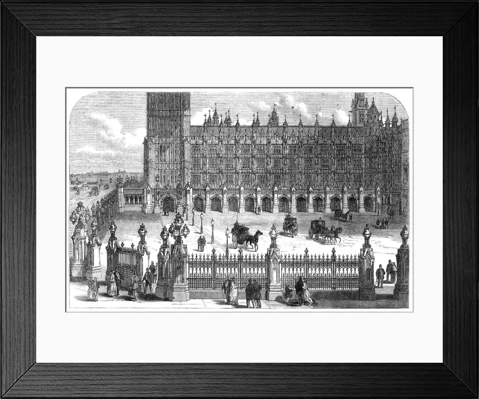 Framed Print : Cloister in front of the Speaker's House, New Palace-Yard, Westminster, 1868. Creator: Unknown Framed Print : Cloister in front of the Speaker's House, New Palace-Yard, Westminster, 1868. Creator: Unknown