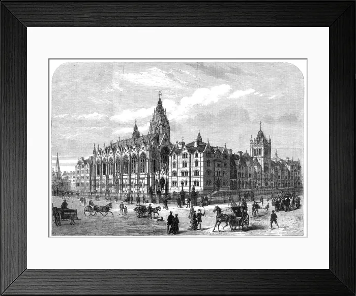 Framed Print : Columbia Market, Bethnal-Green, built by Miss Burdett-Coutts, opened on Wednesday, 1869. Creator: F. Watkins Framed Print : Columbia Market, Bethnal-Green, built by Miss Burdett-Coutts, opened on Wednesday, 1869. Creator: F. Watkins