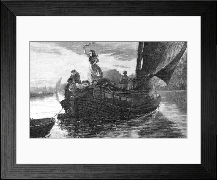 Framed Print : Wafted Away, by F. B. Barwell...winter exhibition of oil paintings at the Dudley Gallery, 1868. Creator: W Thomas Framed Print : Wafted Away, by F. B. Barwell...winter exhibition of oil paintings at the Dudley Gallery, 1868. Creator: W Thomas