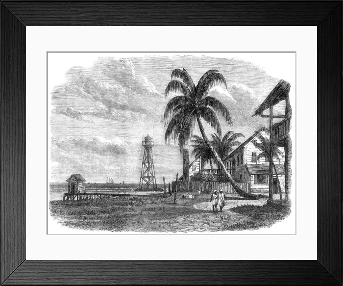 Framed Print : Aspinwall, Central America: Lighthouse Point, 1865. Creator: Unknown Framed Print : Aspinwall, Central America: Lighthouse Point, 1865. Creator: Unknown