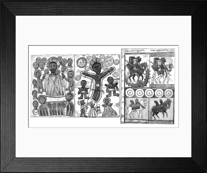 Framed Print : Facsimile of two pages of an Abyssinian Bible, 1868. Creator: Unknown