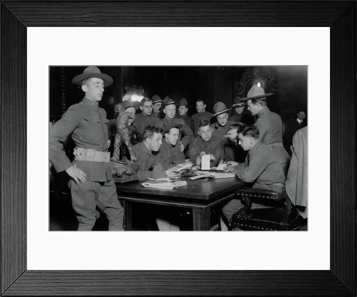 Framed Print : Headquarters -- 71st Regiment of the New York National Guard, 1917. Creator: Bain News Service Framed Print : Headquarters -- 71st Regiment of the New York National Guard, 1917. Creator: Bain News Service