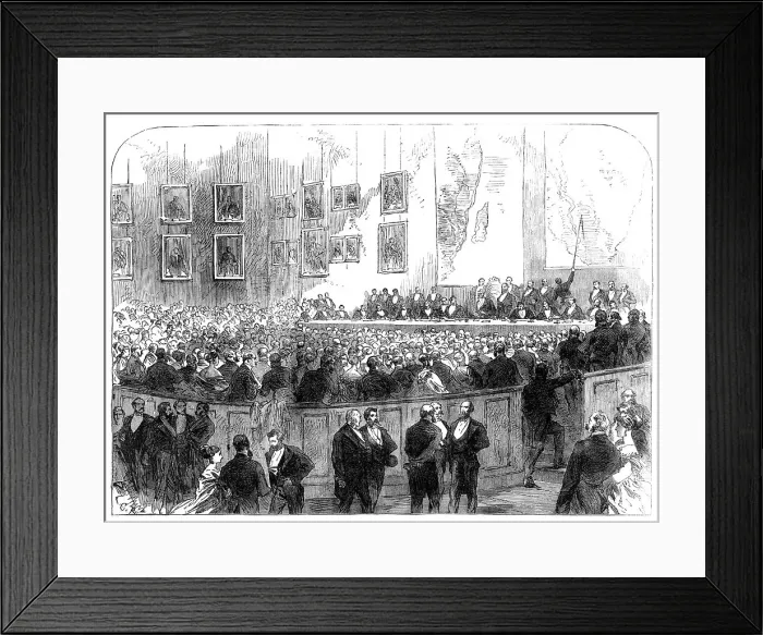 Framed Print : Mr. Young describing his search for Dr. Livingstone, meeting of the Royal Geographical Society, 1868 Creator: Unknown Framed Print : Mr. Young describing his search for Dr. Livingstone, meeting of the Royal Geographical Society, 1868 Creator: Unknown