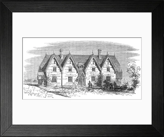 Framed Print : Model cottages for labourers at Althorp, Northamptonshire, 1868. Creator: Unknown Framed Print : Model cottages for labourers at Althorp, Northamptonshire, 1868. Creator: Unknown