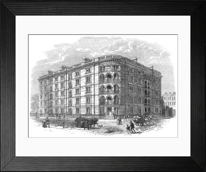 Framed Print : Model dwellings in The Mall, Kensington, 1868. Creator: Unknown Framed Print : Model dwellings in The Mall, Kensington, 1868. Creator: Unknown