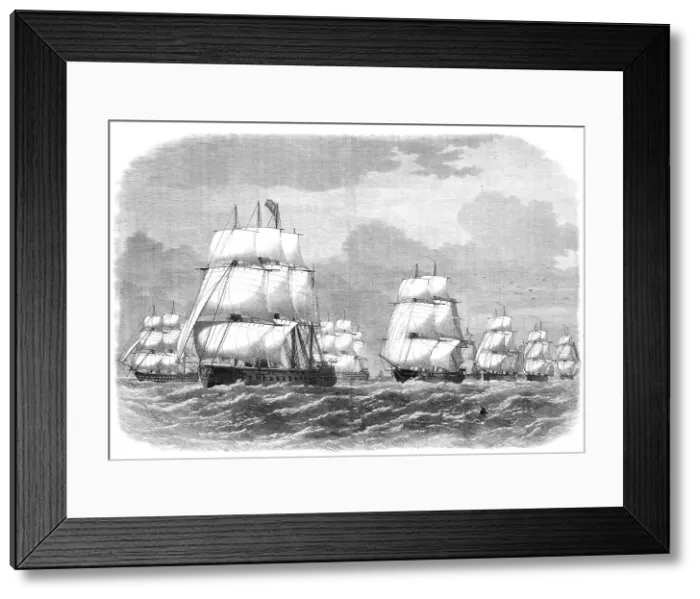 Framed Print : Cruise of the Naval Reserve: the squadron making for the rendezvous off Scilly, 1869. Creator: Unknown Framed Print : Cruise of the Naval Reserve: the squadron making for the rendezvous off Scilly, 1869. Creator: Unknown