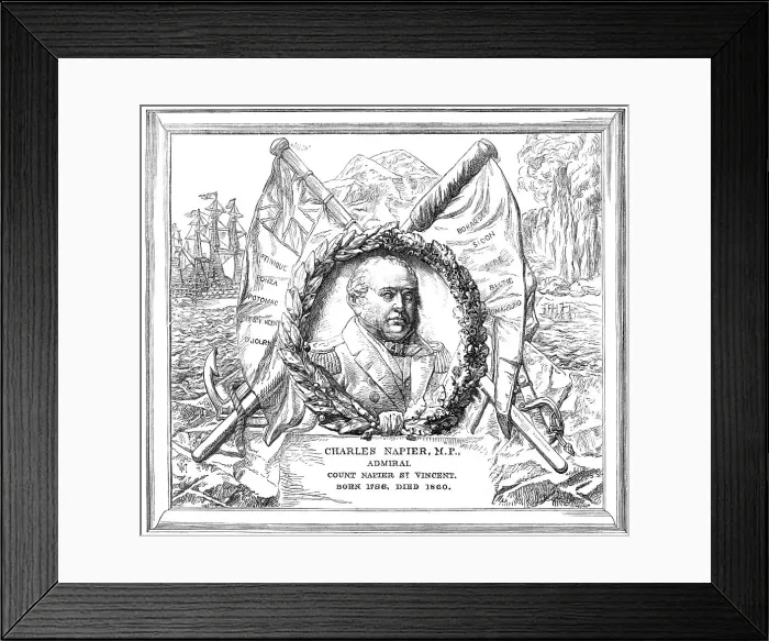Framed Print : Monument of Admiral Sir Charles Napier in St. Paul's Cathedral, 1869. Creator: Unknown Framed Print : Monument of Admiral Sir Charles Napier in St. Paul's Cathedral, 1869. Creator: Unknown