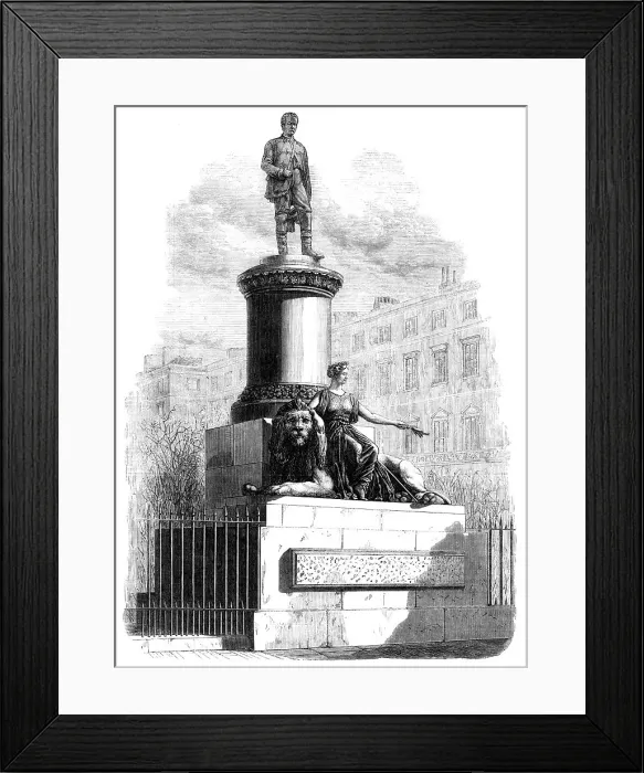 Framed Print : Monument of Field Marshal Lord Clyde, by Baron Marochetti, in Waterloo-Place, 1868. Creator: Unknown Framed Print : Monument of Field Marshal Lord Clyde, by Baron Marochetti, in Waterloo-Place, 1868. Creator: Unknown