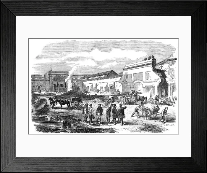 Framed Print : Demolition of the Paris Exhibition Building: the Central Garden, 1868. Creator: Unknown Framed Print : Demolition of the Paris Exhibition Building: the Central Garden, 1868. Creator: Unknown
