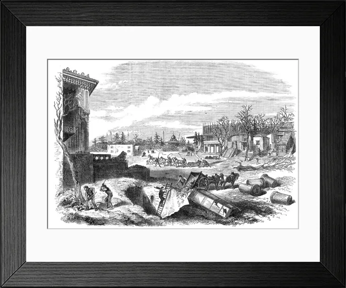 Framed Print : Demolition of the Paris Exhibition Building: the Park, 1868. Creator: Unknown Framed Print : Demolition of the Paris Exhibition Building: the Park, 1868. Creator: Unknown