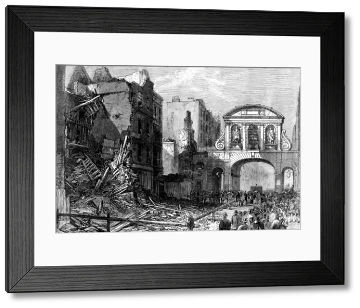 Framed Print : Forlorn condition of Temple-Bar, 1868. Creator: Unknown Framed Print : Forlorn condition of Temple-Bar, 1868. Creator: Unknown