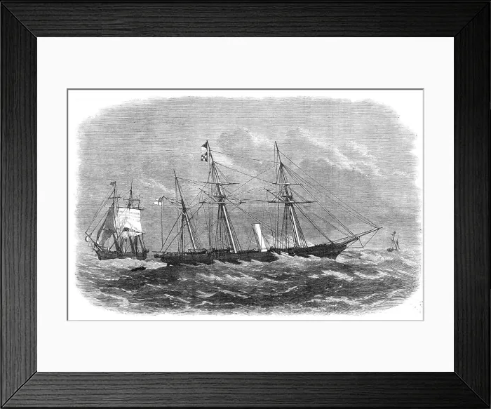 Framed Print : H.M.S. Vigilant on the seven-fathom patch in the Red Sea, 1868. Creator: Unknown Framed Print : H.M.S. Vigilant on the seven-fathom patch in the Red Sea, 1868. Creator: Unknown