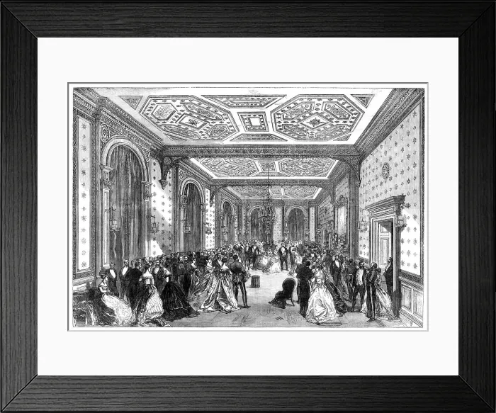 Framed Print : Mr. and Mrs. Disraeli's Assembly at the new Foreign Office, 1868. Creator: Unknown Framed Print : Mr. and Mrs. Disraeli's Assembly at the new Foreign Office, 1868. Creator: Unknown