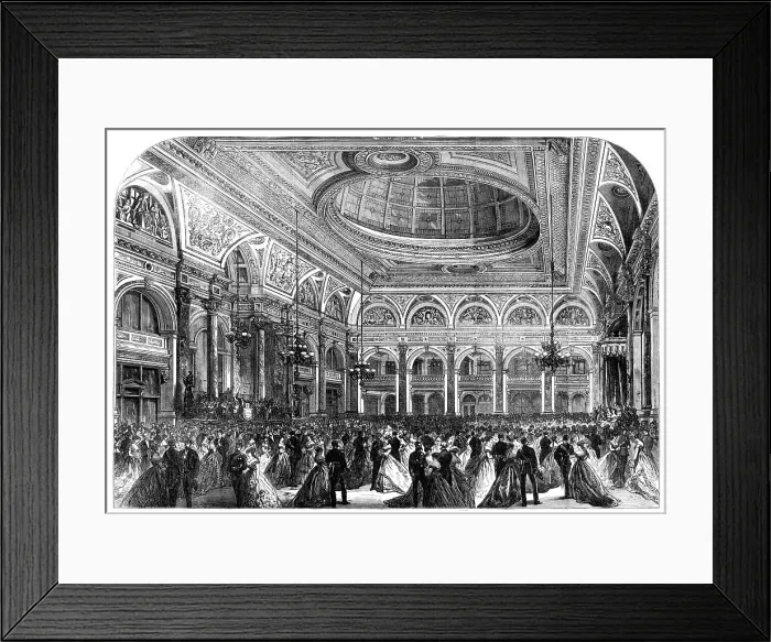 Framed Print : Grand ball in the Exchange... Liverpool, to Prince and Princess Christian and Prince Arthur, 1868. Creator: Unknown Framed Print : Grand ball in the Exchange... Liverpool, to Prince and Princess Christian and Prince Arthur, 1868. Creator: Unknown