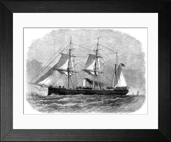 Framed Print : H.M.S. Wyvern, double-turreted iron-clad steam-ram, 1865. Creator: Unknown Framed Print : H.M.S. Wyvern, double-turreted iron-clad steam-ram, 1865. Creator: Unknown