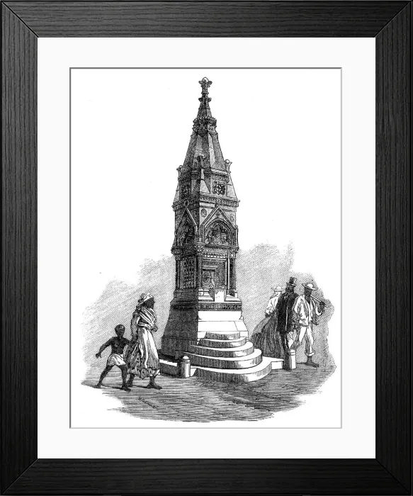 Framed Print : Drinking-fountain at Barbadoes, 1865. Creator: Unknown Framed Print : Drinking-fountain at Barbadoes, 1865. Creator: Unknown
