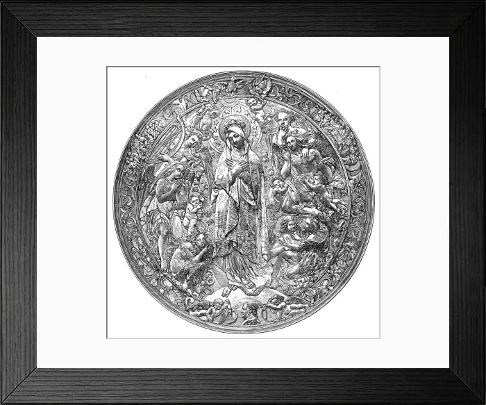 Framed Print : Gold repoussé medallion, by A. Vechte, 1869. Creator: Unknown