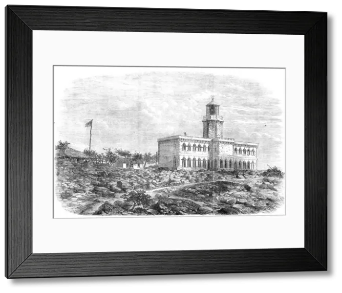 Framed Print : Lighthouse on Kennery Island, near Bombay, 1868. Creator: Unknown