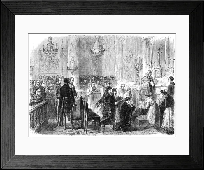 Framed Print : Grand Mass in the Chapel of the Tuileries, 1869. Creator: Unknown Framed Print : Grand Mass in the Chapel of the Tuileries, 1869. Creator: Unknown