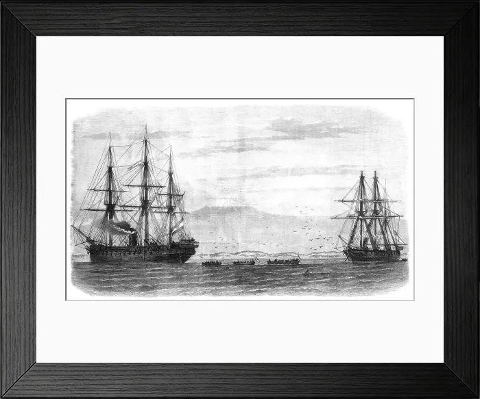 Framed Print : Embarkation of the body of the late Emperor Maximilian at Vera Cruz, Mexico, 1868. Creator: Unknown Framed Print : Embarkation of the body of the late Emperor Maximilian at Vera Cruz, Mexico, 1868. Creator: Unknown