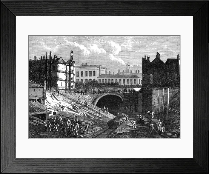 Framed Print : Junction of the St. John's Wood and Metropolitan Railways at Baker-Street, 1868. Creator: Unknown Framed Print : Junction of the St. John's Wood and Metropolitan Railways at Baker-Street, 1868. Creator: Unknown