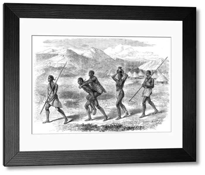 Framed Print : Katchiba, King of the Obbo Country, going a journey, 1865. Creator: Unknown Framed Print : Katchiba, King of the Obbo Country, going a journey, 1865. Creator: Unknown