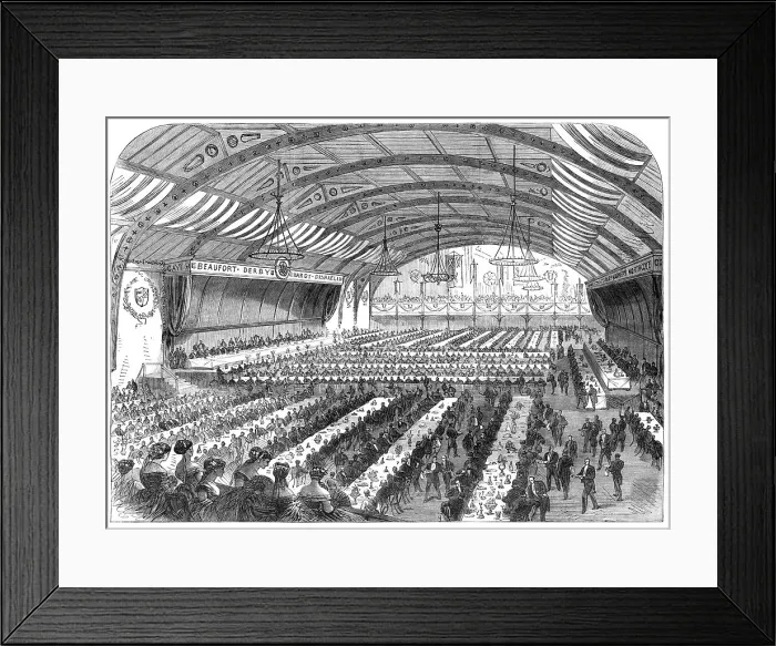 Framed Print : Entertainment of Her Majesty's Ministers in the Volunteer Drill-Hall at Bristol, 1868. Creator: Unknown Framed Print : Entertainment of Her Majesty's Ministers in the Volunteer Drill-Hall at Bristol, 1868. Creator: Unknown