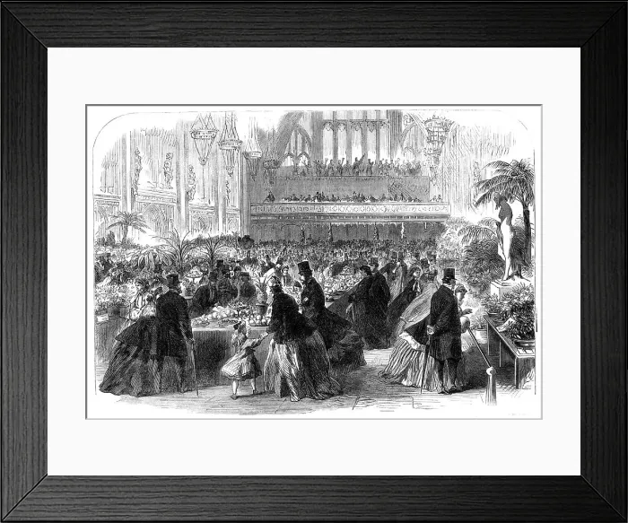 Framed Print : Exhibition of the United Horticultural Society at Guildhall, 1865. Creator: Unknown Framed Print : Exhibition of the United Horticultural Society at Guildhall, 1865. Creator: Unknown