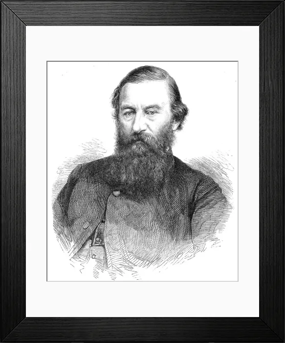 Framed Print : Mr. S. W. Baker, the African traveller, 1865. Creator: Unknown