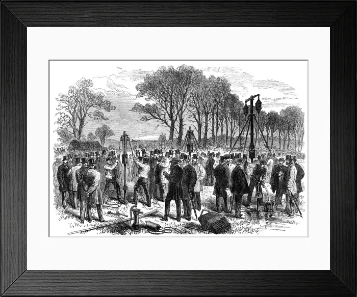 Framed Print : Experiments with Norton's Patent Tube-Wells, used by our army in Abyssinia, 1868. Creator: Unknown