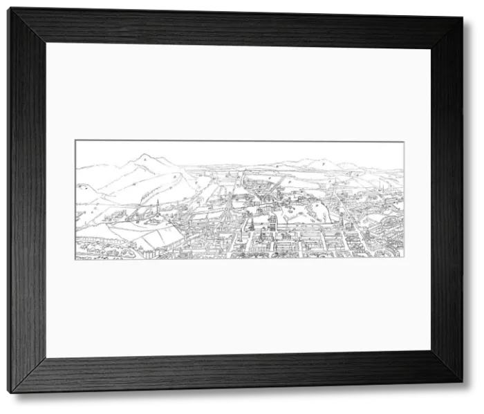 Framed Print : Index plan of the general view of Edinburgh, 1868. Creator: Unknown Framed Print : Index plan of the general view of Edinburgh, 1868. Creator: Unknown
