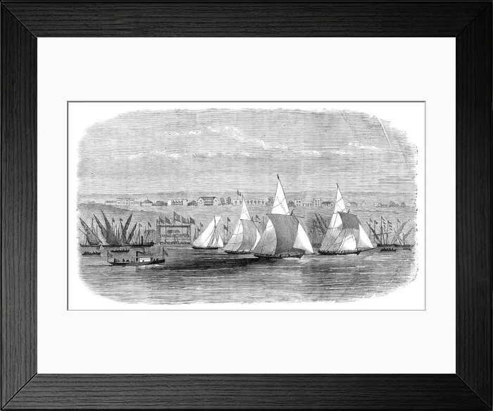 Framed Print : Fetes of the Viceroy of Egypt at Cairo: regatta at Ismailia, on Lake Timsah, 1869. Creator: Unknown Framed Print : Fetes of the Viceroy of Egypt at Cairo: regatta at Ismailia, on Lake Timsah, 1869. Creator: Unknown