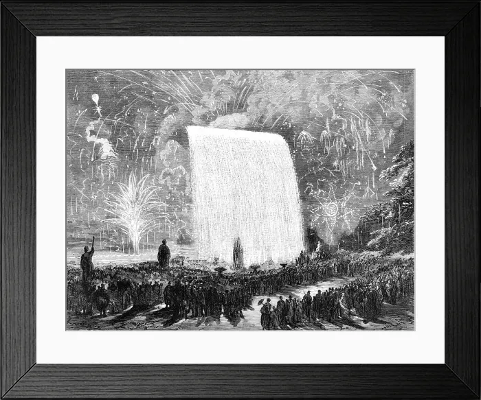 Framed Print : Fireworks at the Crystal Palace, 1869. Creator: Unknown